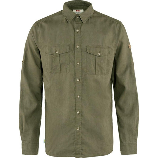 Fjallraven Men's Övik  Travel Long Sleeve Shirt-Men's - Clothing - Tops-Green-M-Appalachian Outfitters