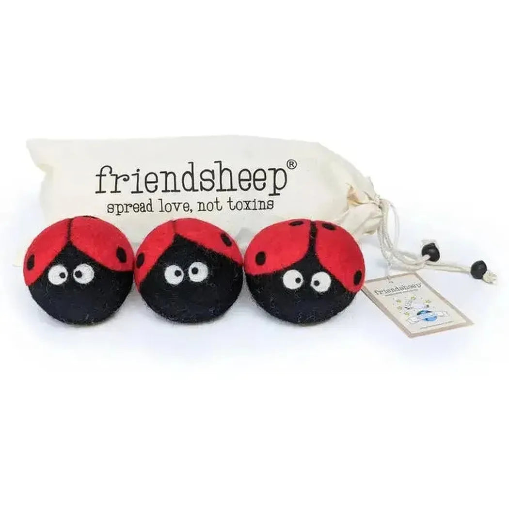 Friendsheep Ladybug Trio Eco Wool Dryer Balls-Accessories - Novelty-Friendsheep-Appalachian Outfitters