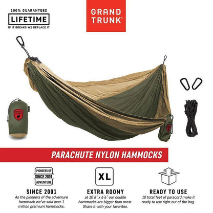 Grand Trunk-Double Parachute Nylon Hammock with Straps-Appalachian Outfitters