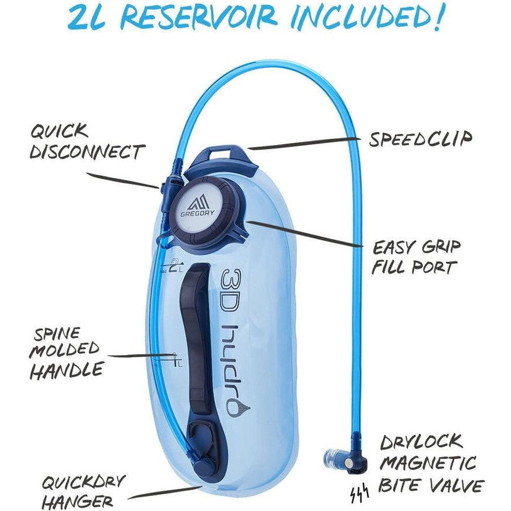 Pace 6 H20-Camping - Backpacks - Hydration Packs-Gregory-Black Ice-Appalachian Outfitters