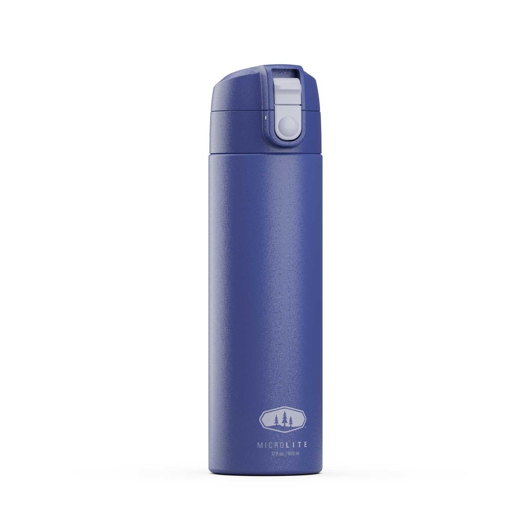 Front view of the GSI Outdoors Microlite 500 Flip in amethyst with a flip-top lid against a white background.