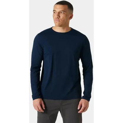 Helly Hansen Men's Shine Long Sleeve Crew-Men's - Clothing - Tops-Helly Hansen-Washed Navy-M-Appalachian Outfitters