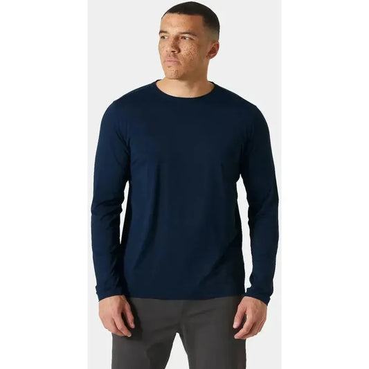 Helly Hansen Men's Shine Long Sleeve Crew-Men's - Clothing - Tops-Helly Hansen-Washed Navy-M-Appalachian Outfitters