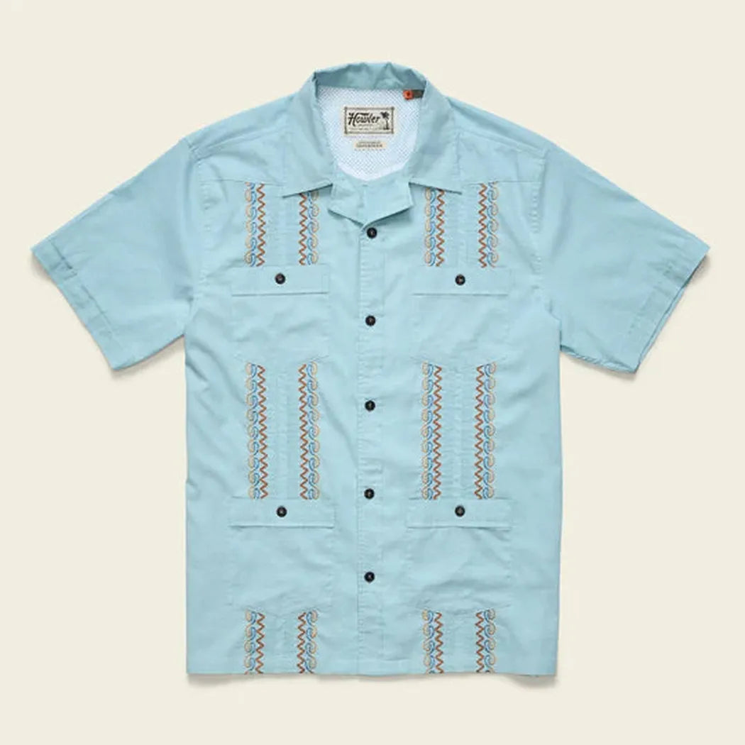Howler Brothers Men's Guayabera Shirt-Men's - Clothing - Tops-Howler Brothers-Nile Blue-M-Appalachian Outfitters