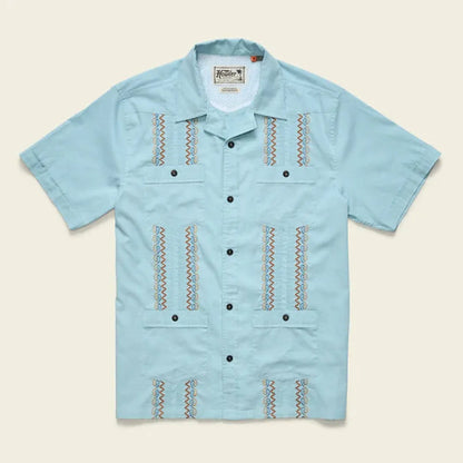 Howler Brothers Men's Guayabera Shirt-Men's - Clothing - Tops-Howler Brothers-Nile Blue-M-Appalachian Outfitters
