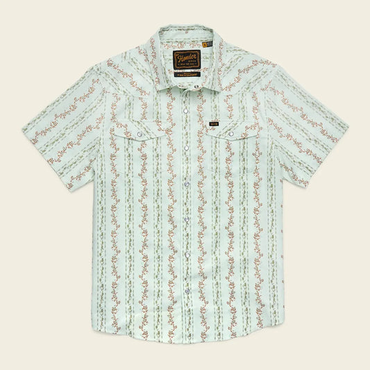 Howler Brothers Men's H Bar B Snapshirt-Men's - Clothing - Tops-Howler Brothers-Hibiscus Ribbons: Mint-M-Appalachian Outfitters