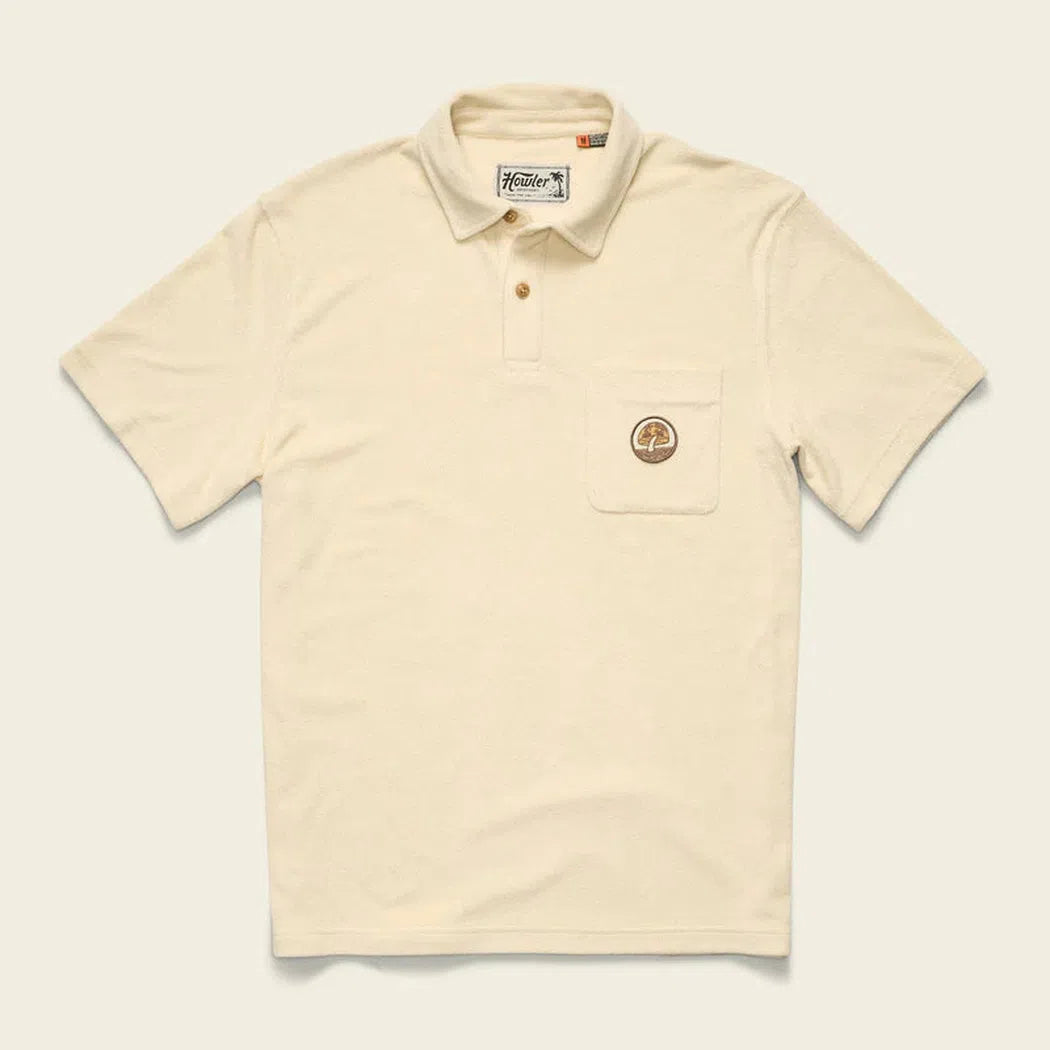 Howler Brothers Plusherman Terry Polo-Men's - Clothing - Tops-Howler Brothers-Cream-M-Appalachian Outfitters