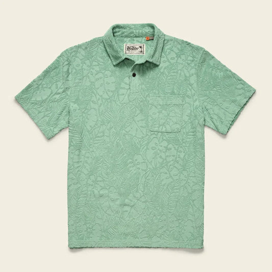 Howler Brothers Plusherman Terry Polo-Men's - Clothing - Tops-Howler Brothers-Leafy Lithographs : Minty-M-Appalachian Outfitters