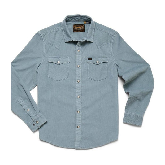 Howler Brothers Men's Banning Corduroy Snapshirt-Men's - Clothing - Tops-Iron Blue-M-Appalachian Outfitters