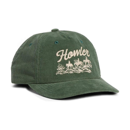 A front view of the Howler Brothers Standard Hat in El Sol Brown with a white background.