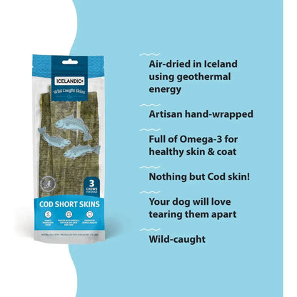 Icelandic+ 100% Wild-Caught Icelandic Cod Skin Chews for Dogs-Pets - Treats-Icelandic+-Appalachian Outfitters