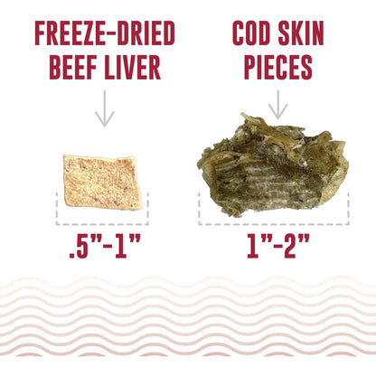 Icelandic+ Land & Sea Cod Skin & Freeze-Dried Beef Liver Treats for Dogs | 2.4 oz-Pets - Treats-Icelandic+-Appalachian Outfitters