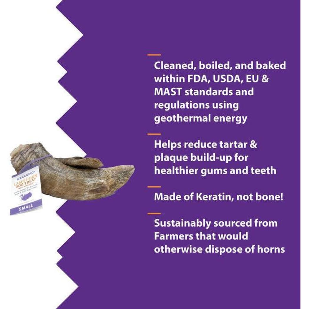 Icelandic+ Small Lamb Horn with Marrow-Pets - Treats-Icelandic+-Appalachian Outfitters