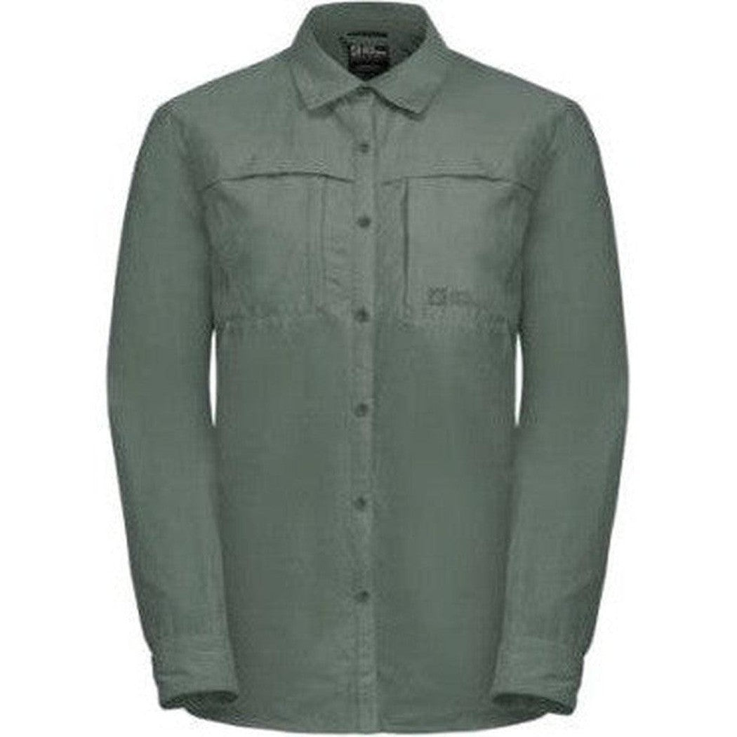 Jack Wolfskin Women's Barrier Long Sleeve Shirt-Women's - Clothing - Tops-Jack Wolfskin-Hedge Green-S-Appalachian Outfitters