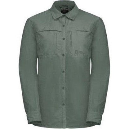 Jack Wolfskin Women's Barrier Long Sleeve Shirt-Women's - Clothing - Tops-Jack Wolfskin-Hedge Green-S-Appalachian Outfitters