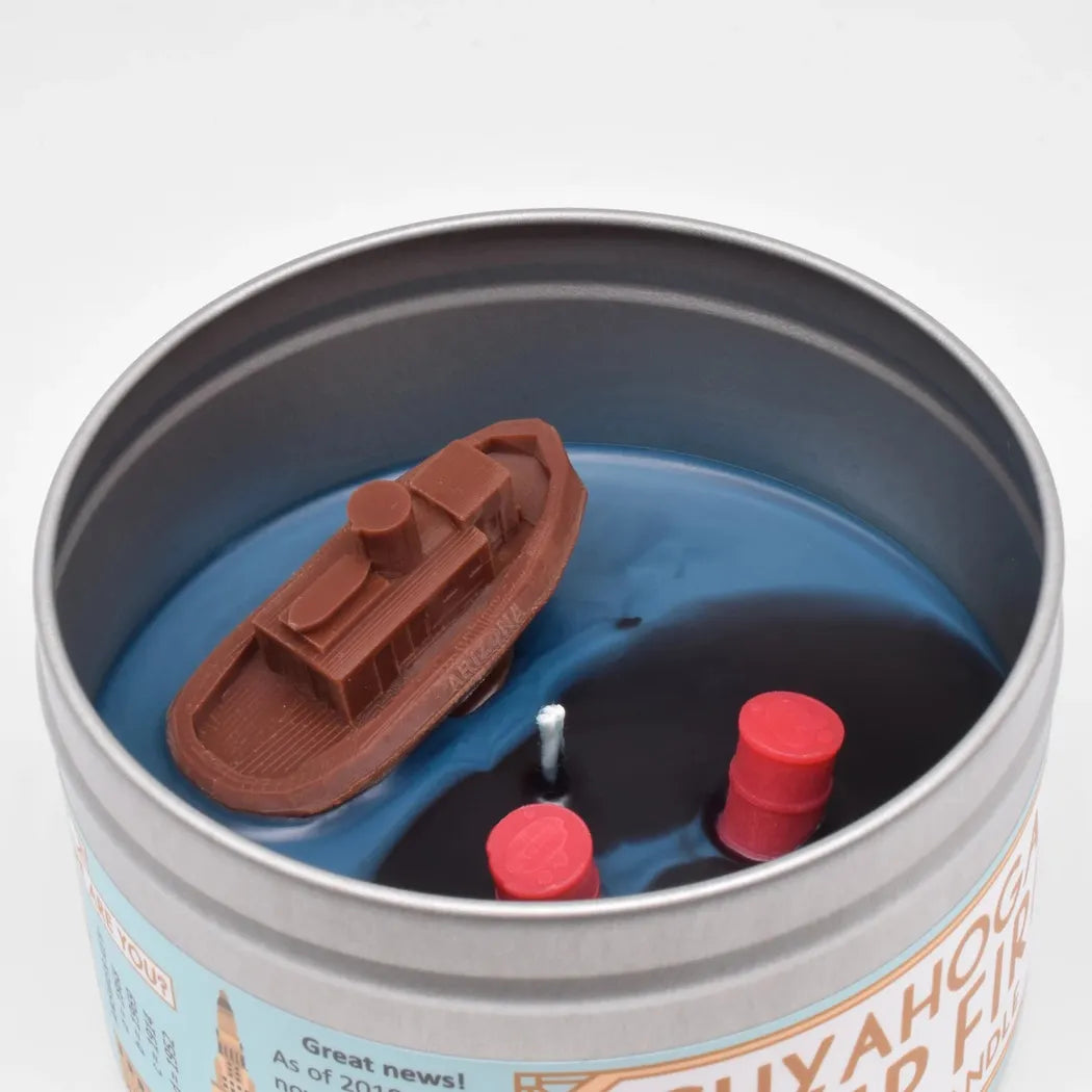 JD and Kate Industries Cuyahoga River Fire Scented Candle-Accessories - Novelty - Decor-JD and Kate Industries-Appalachian Outfitters