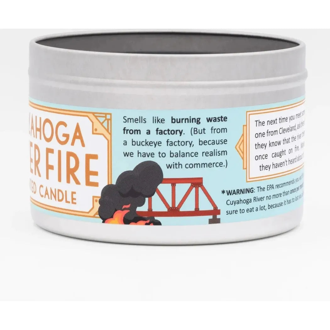 JD and Kate Industries Cuyahoga River Fire Scented Candle-Accessories - Novelty - Decor-JD and Kate Industries-Appalachian Outfitters