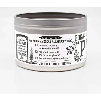 JD and Kate Industries Edgar Allan Poe Scented Candle-Accessories - Novelty - Decor-JD and Kate Industries-Appalachian Outfitters