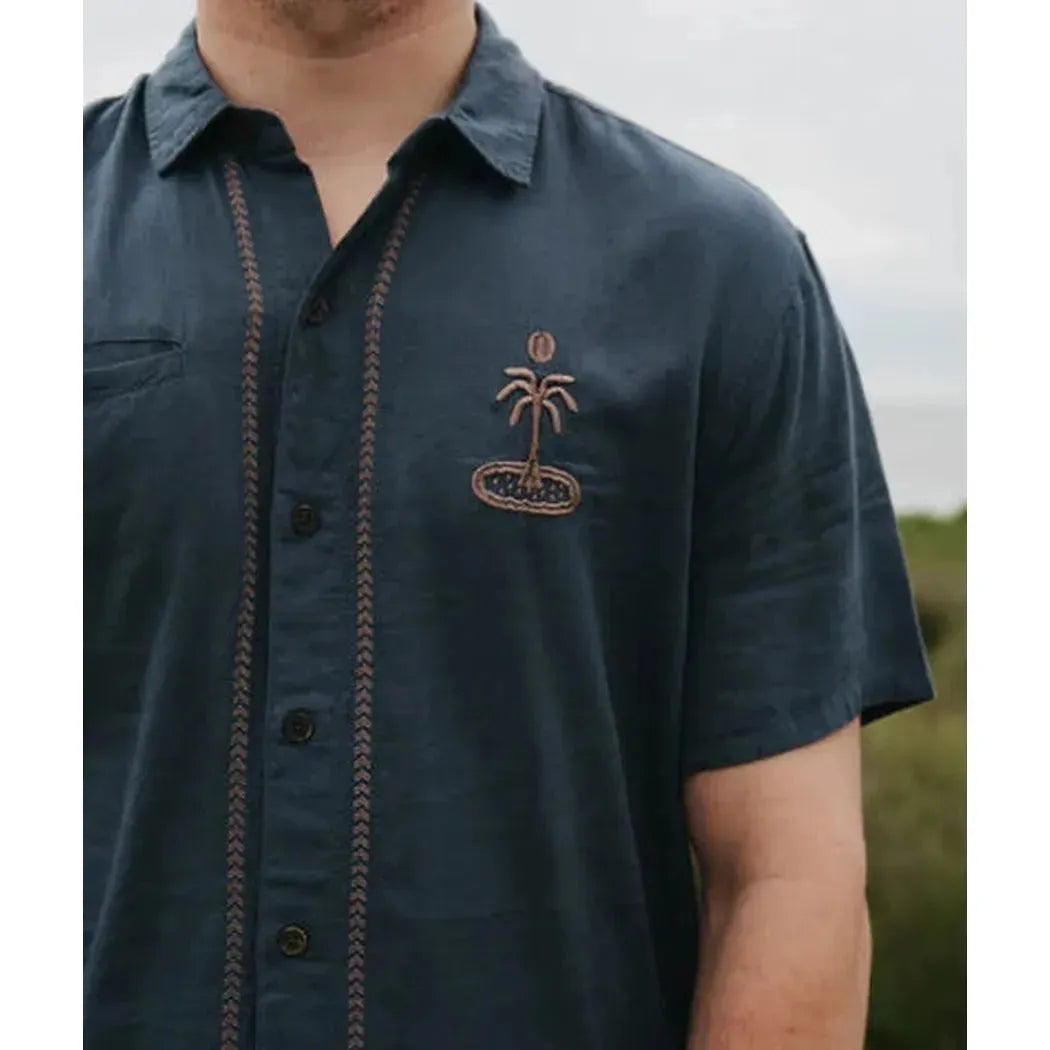 Jetty Men's Marshall Embroidered Linen Shirt-Men's - Clothing - Tops-Jetty-Appalachian Outfitters