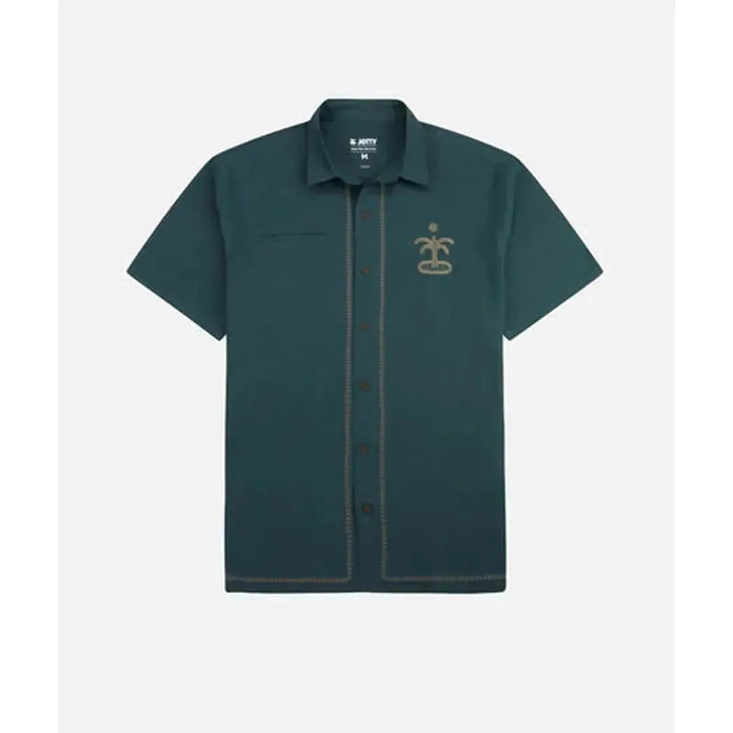 Jetty Men's Marshall Embroidered Linen Shirt-Men's - Clothing - Tops-Jetty-Blue-M-Appalachian Outfitters