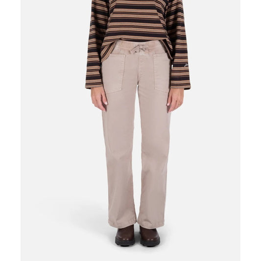 Front view of the Jetty Womens Lilah Pant in Tan on a model against a white background.