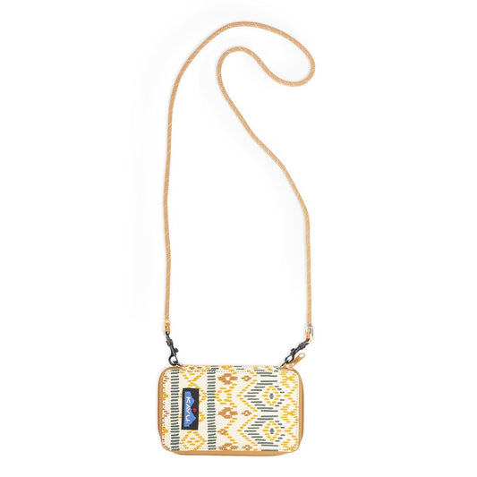 Front view of the Kavu Go Time in Woodland Holiday with a tan strap against a white background.