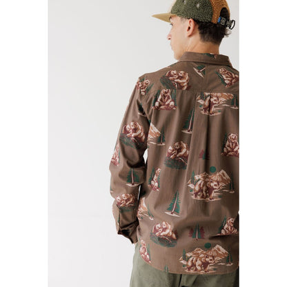Back view of the Kavu Westerly in Faraway Forest showing the bear and sailboat print against a white background.