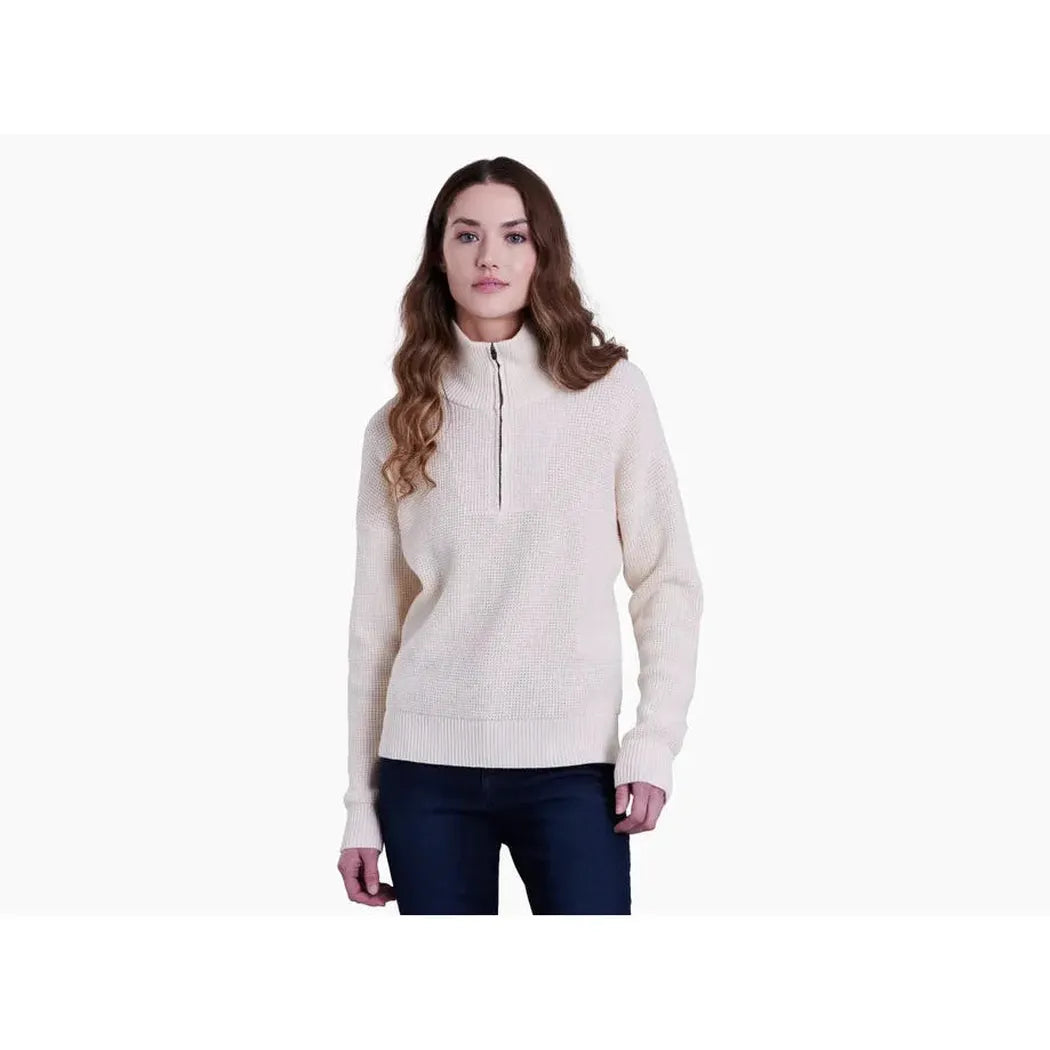 Kuhl Women's Norda 1/4 Zip Sweater-Women's - Clothing - Tops-Kuhl-Stone-S-Appalachian Outfitters