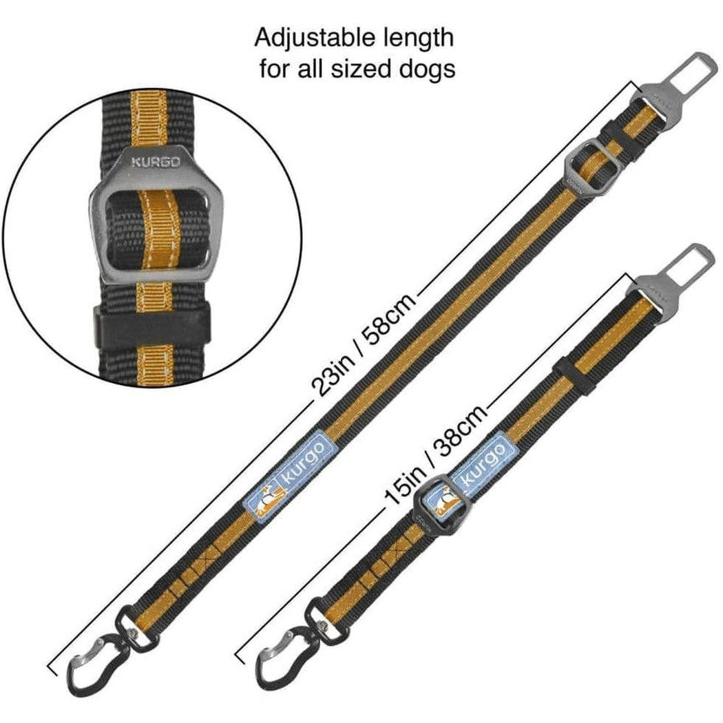 Kurgo Direct to Seatbelt Swivel Tether Orange Outdoor Dogs