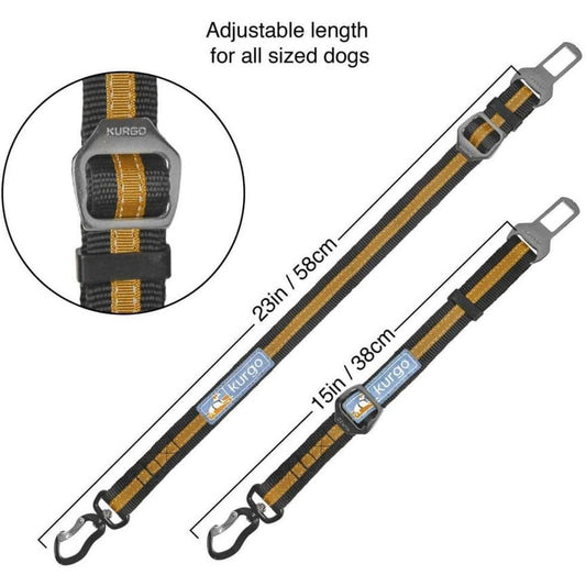 Kurgo Direct to Seatbelt Swivel Tether Orange Outdoor Dogs