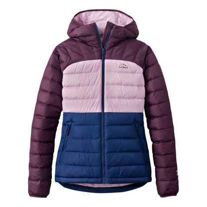 L.L.Bean Display Sample - Women's Beans Down Hooded Jacket Stripe-Women's - Clothing - Jackets & Vests-Eggplant/Lavender Ice-S-Appalachian Outfitters