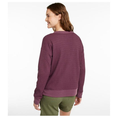 L.L.Bean Women's Birchwood Brushed Waffle V-Neck Top-Women's - Clothing - Tops-Appalachian Outfitters