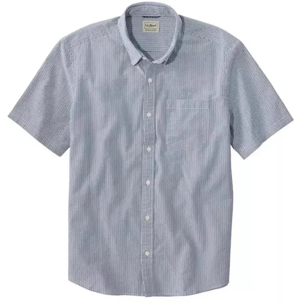 L.L.Bean Men's Comfort Stretch Performance Seersucker Shirt-Men's - Clothing - Tops-L.L.Bean-Deep Blue-M-Appalachian Outfitters