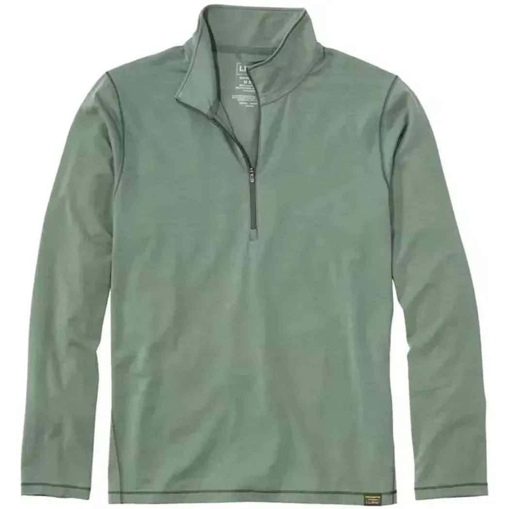 L.L.Bean Men's Everyday SunSmart Tee, Long-Sleeve Quarter-Zip-Men's - Clothing - Tops-L.L.Bean-Sea Green-M-Appalachian Outfitters