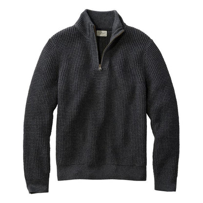 L.L.Bean Men's Organic Cotton Waffle Quarter Zip Sweater-Men's - Clothing - Tops-L.L.Bean-Appalachian Outfitters