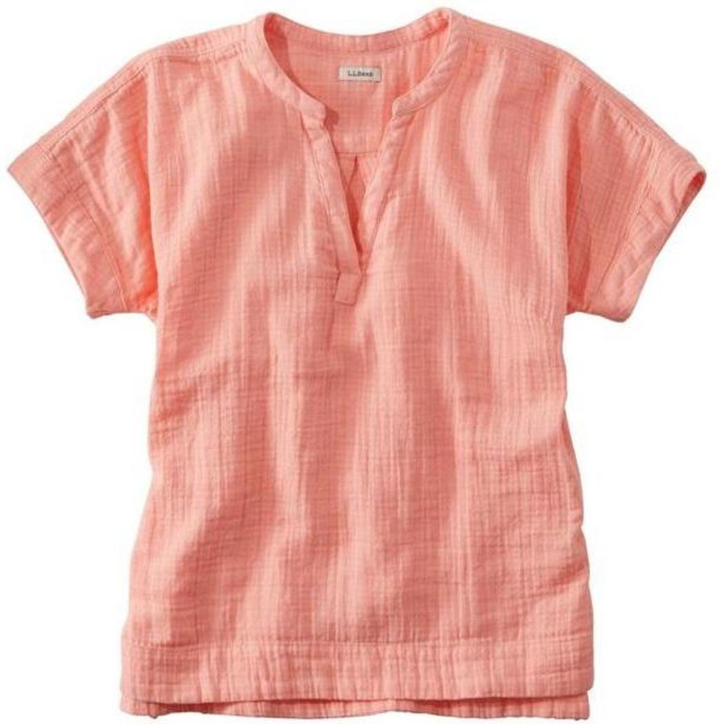 L.L.Bean Women's Cloud Gauze Shirt Short Sleeve-Women's - Clothing - Tops-L.L.Bean-Coral Quartz-S-Appalachian Outfitters