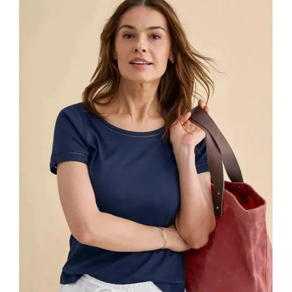L.L.Bean Women's Pima Cotton Tee, Short-Sleeve Jewelneck-Women's - Clothing - Tops-L.L.Bean-Appalachian Outfitters