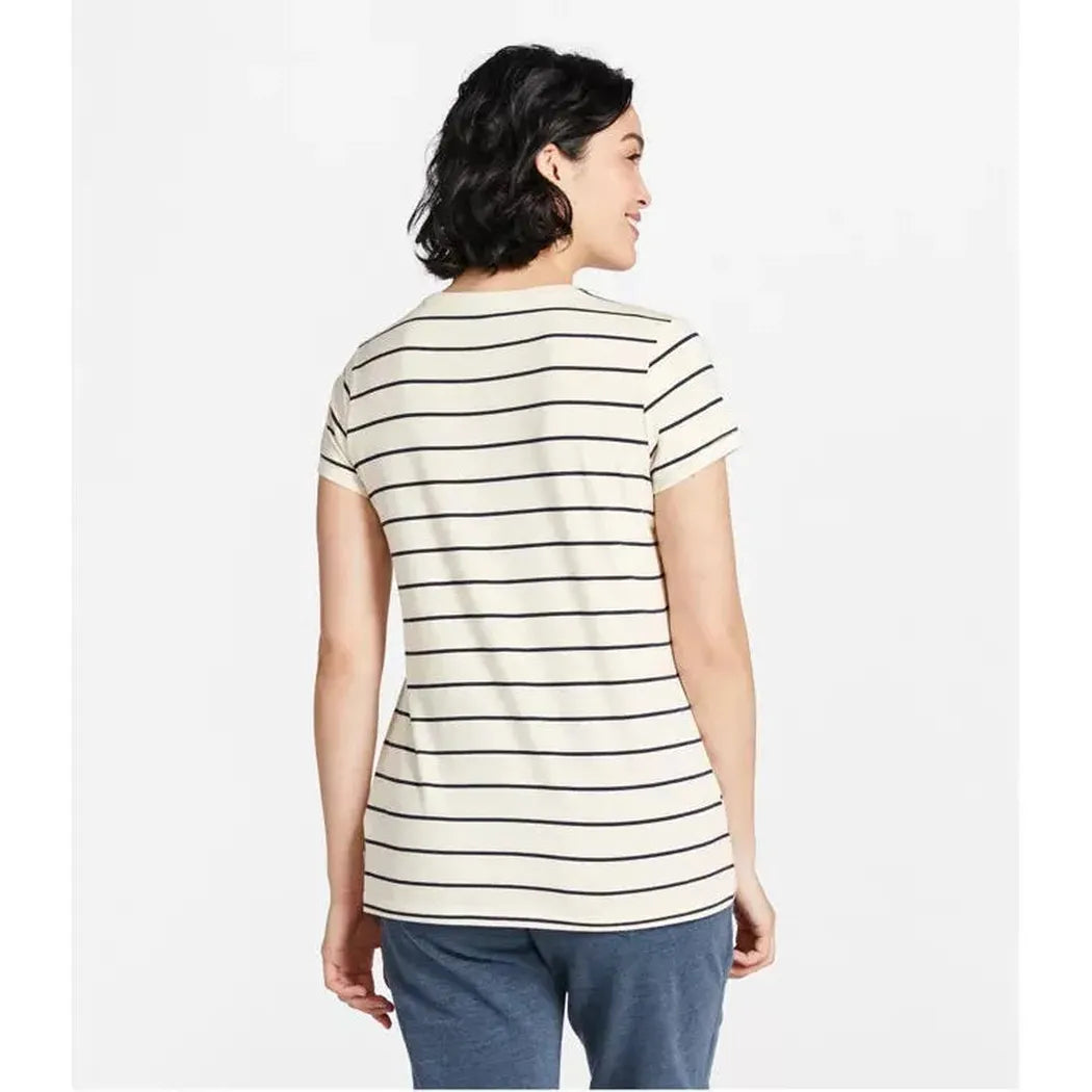 L.L.Bean Women's Soft Stretch Supima-Blend Tee, Crewneck Short-Sleeve Striped-Women's - Clothing - Tops-L.L.Bean-Appalachian Outfitters