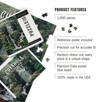 Lantern Press 1000 PIECE PUZZLE Cuyahoga Valley National Park Deer Falls-Accessories - Games-Lantern Press-Appalachian Outfitters