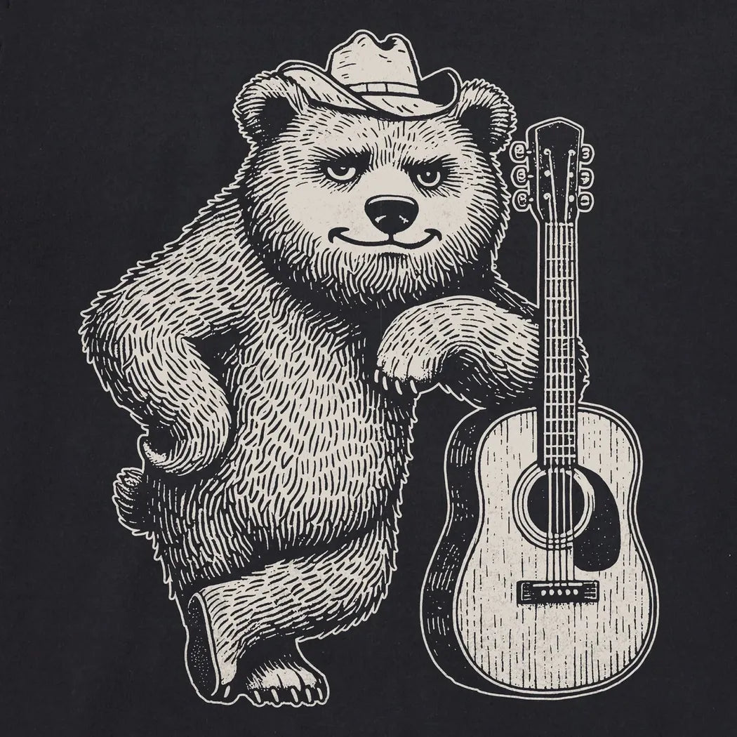 Life is Good Men's Bear Guitar Short Sleeve Crusher Tee-Men's - Clothing - Tops-Life is Good-Appalachian Outfitters