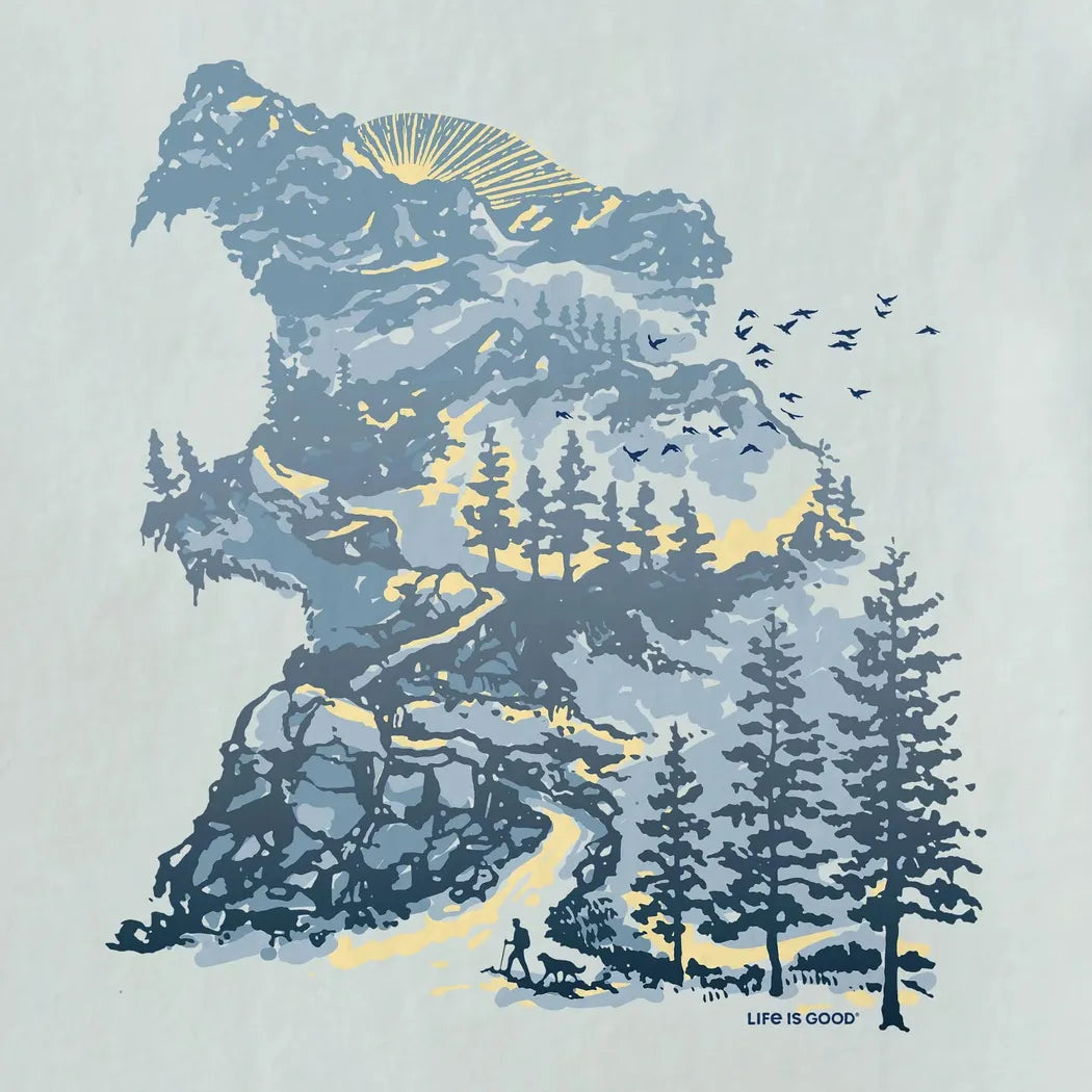 Life is Good Men's Bear Mountainscape Short Sleeve Crusher-LITE Tee-Men's - Clothing - Tops-Life is Good-Appalachian Outfitters