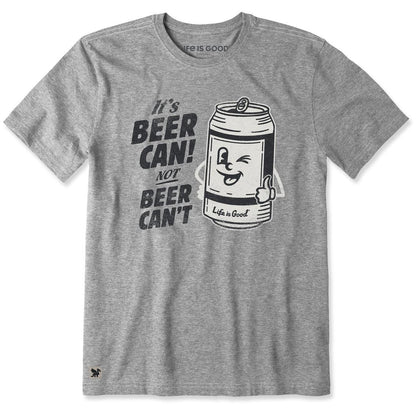 Life is Good Men's Beer Can Short Sleevecrusher-lite-Men's - Clothing - Tops-Life is Good-Appalachian Outfitters