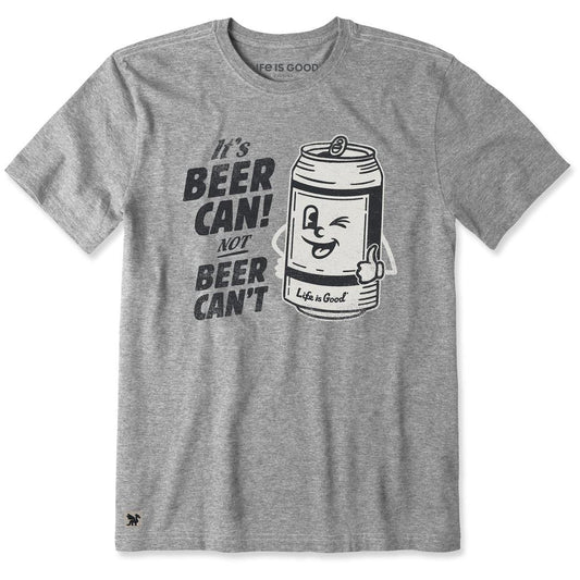 Life is Good Men's Beer Can Short Sleevecrusher-lite-Men's - Clothing - Tops-Life is Good-Appalachian Outfitters