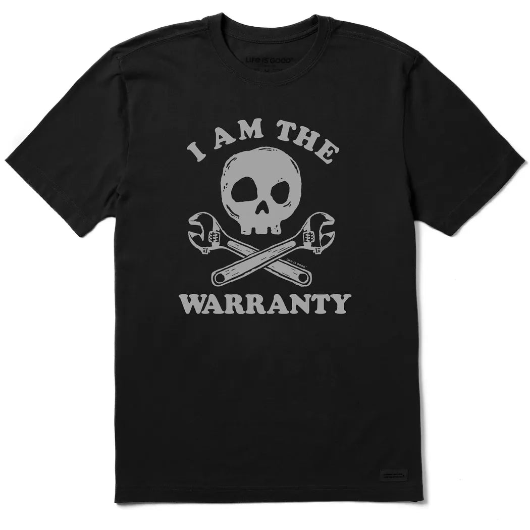 Life is Good Men's I am the Warranty Skull & Tools Short Sleeve Crusher Tee-Men's - Clothing - Tops-Life is Good-Appalachian Outfitters