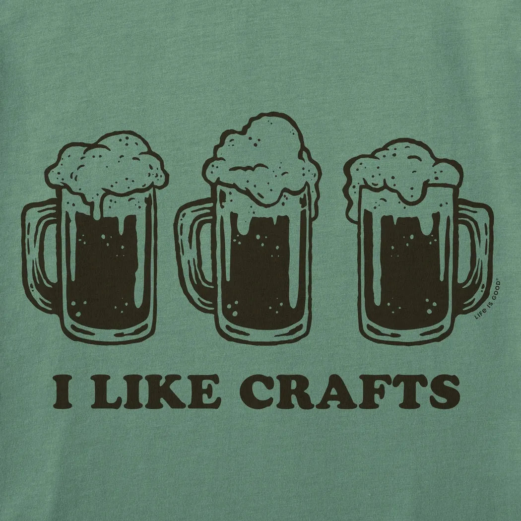 Life is Good Men's I Like Crafts Beers Shortsleeve Crusher-Men's - Clothing - Tops-Life is Good-Appalachian Outfitters