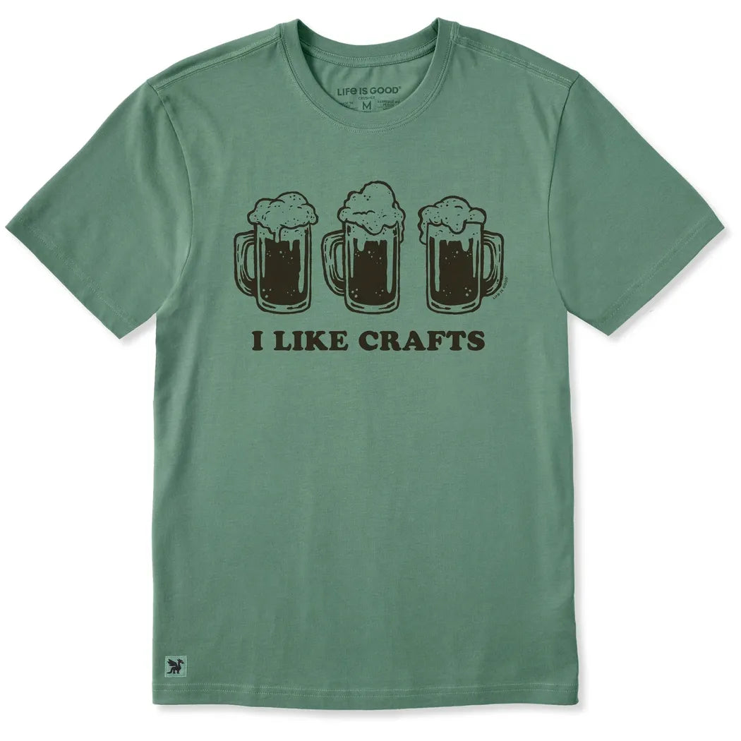 Life is Good Men's I Like Crafts Beers Shortsleeve Crusher-Men's - Clothing - Tops-Life is Good-Appalachian Outfitters