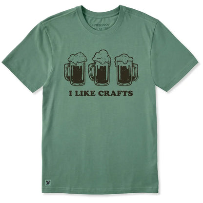 Life is Good Men's I Like Crafts Beers Shortsleeve Crusher-Men's - Clothing - Tops-Life is Good-Appalachian Outfitters