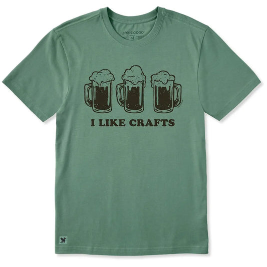 Life is Good Men's I Like Crafts Beers Shortsleeve Crusher-Men's - Clothing - Tops-Life is Good-Appalachian Outfitters