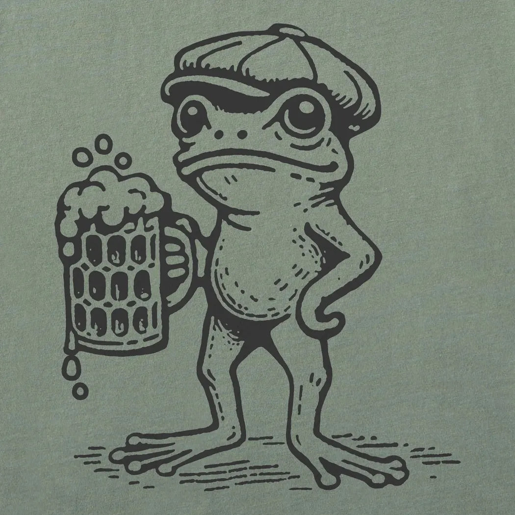 Life is Good Men's Scally Cap Frog Short Sleeve Crusher Tee-Men's - Clothing - Tops-Life is Good-Appalachian Outfitters