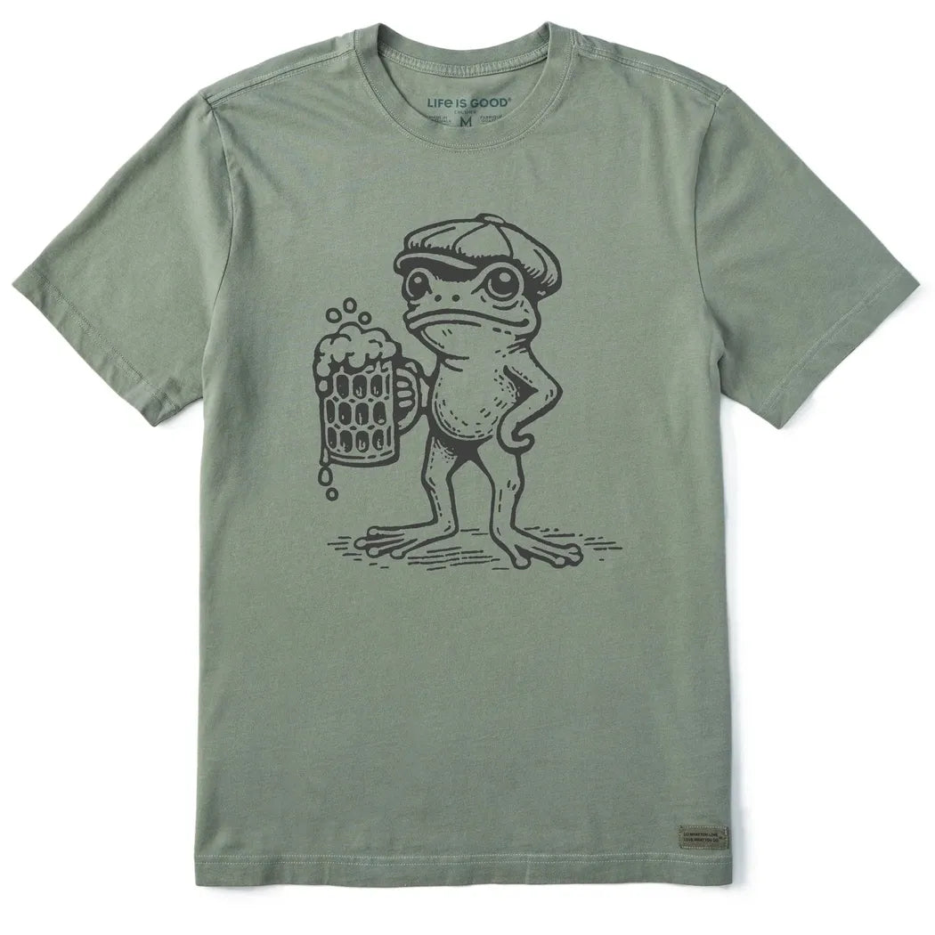 Life is Good Men's Scally Cap Frog Short Sleeve Crusher Tee-Men's - Clothing - Tops-Life is Good-Appalachian Outfitters